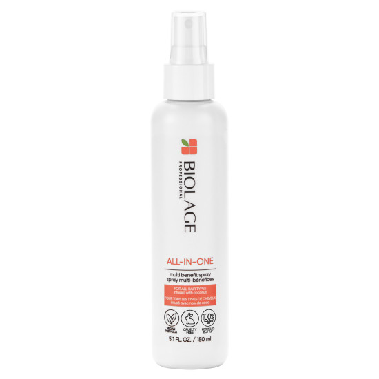 Мультифункціональний спрей-догляд з кокосовим маслом для всіх типів волосся Biolage All-In-One Coconut Infusion Multi-Benefit Spray
