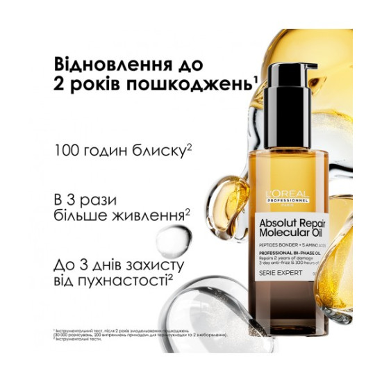 Молекулярное двухфазное масло для поврежденных волос L'Oreal Professionnel Absolut Repair Molecular Bi-Phase Oil