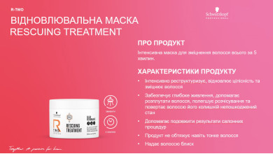 Восстанавливающая маска для волос Schwarzkopf Professional Bonacure R-TWO Rescuing Treatment