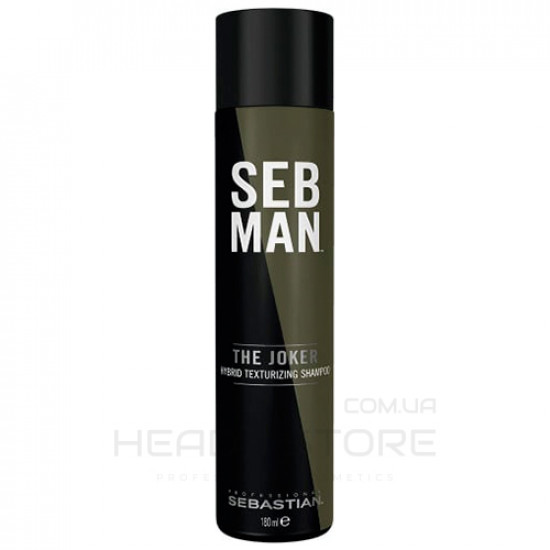 Сухий шампунь 3-в-1 надає свіжості, текстури та щільності волоссю Sebastian Professional SebMan Styling The Joker Hybrid Texturizing Shampoo